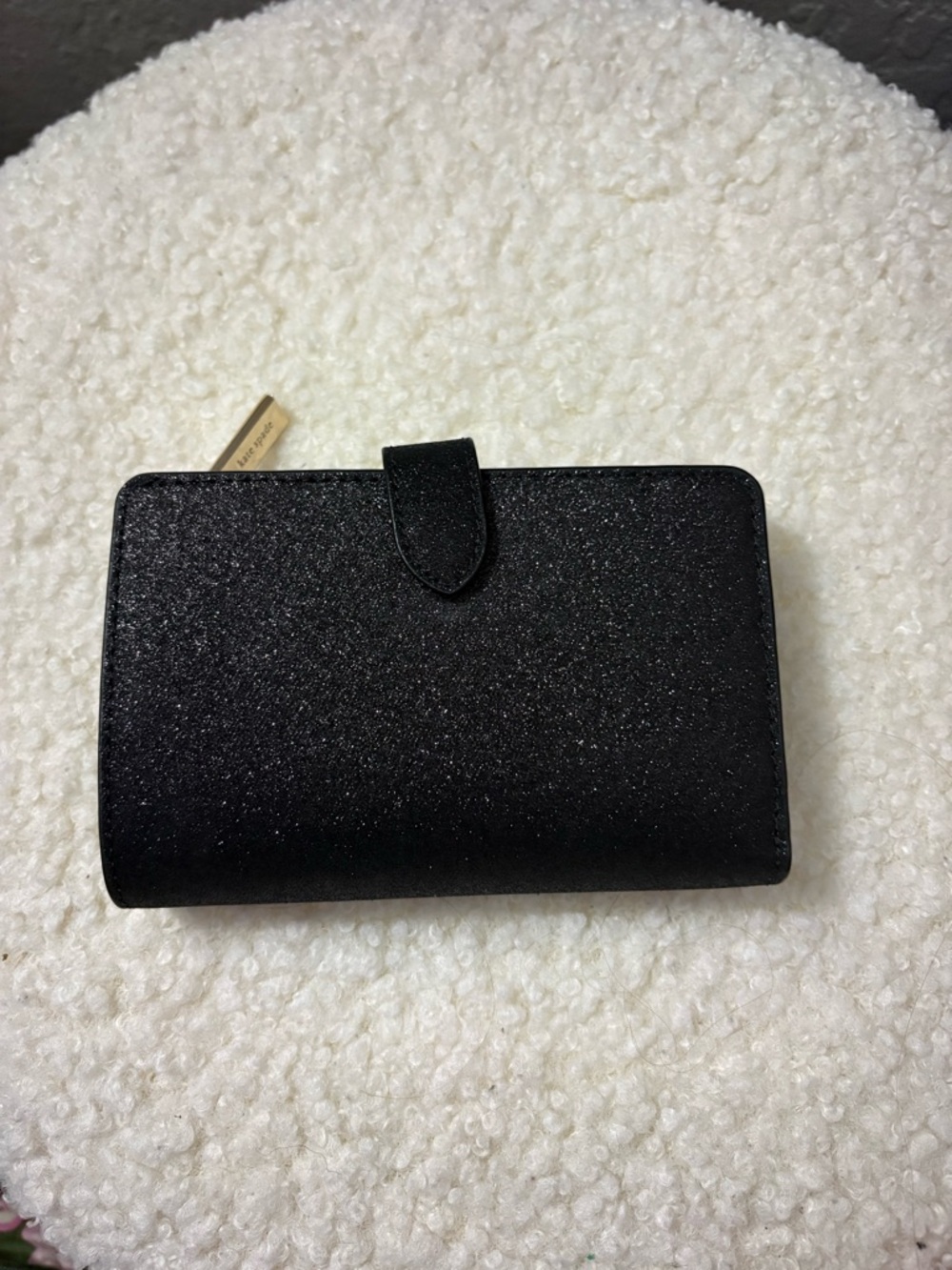 kate spade New York Black Glitter Compact Zip Wallet - Picture 2 of 4
